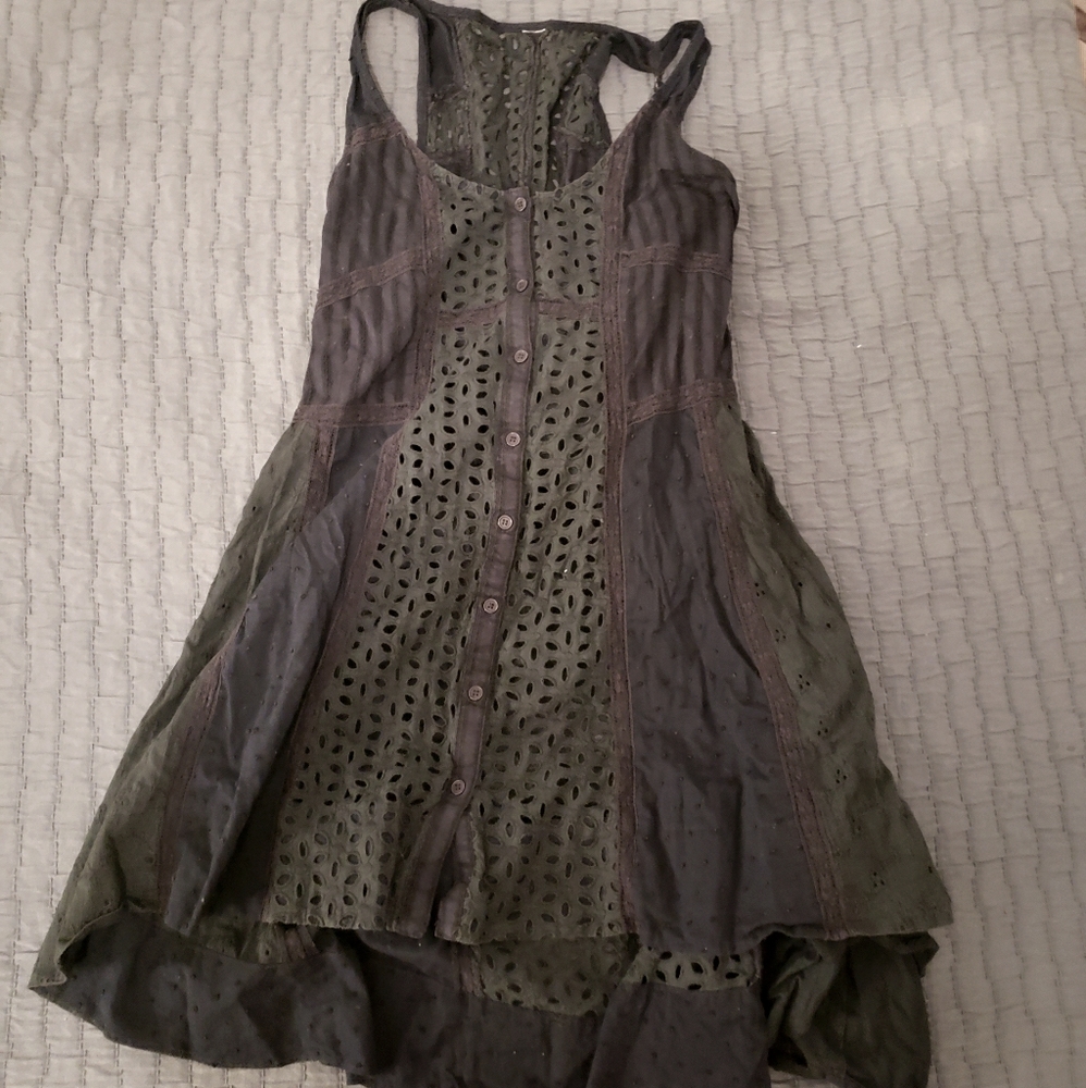 Free People dress with corset back, floral cutouts
